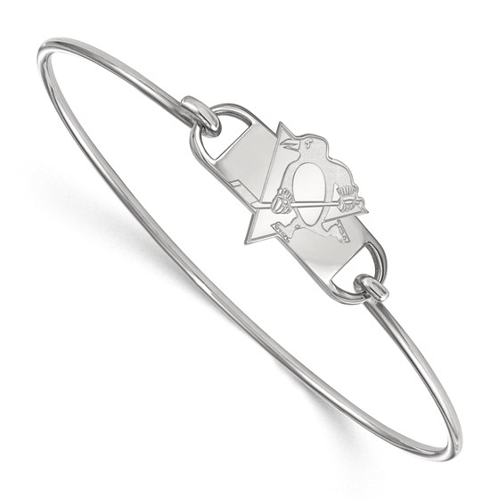 Sterling Silver NHL Pittsburgh Penguins Wire Bangle Sterling Silver NHL Pittsburgh Penguins Wire Bangle